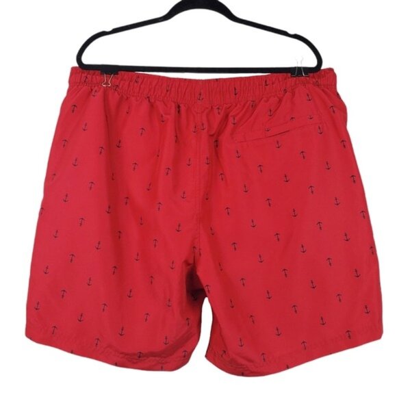 Nautica Mens Red Anchor Print Swim Trunk Shorts Size XXL - Picture 2 of 5